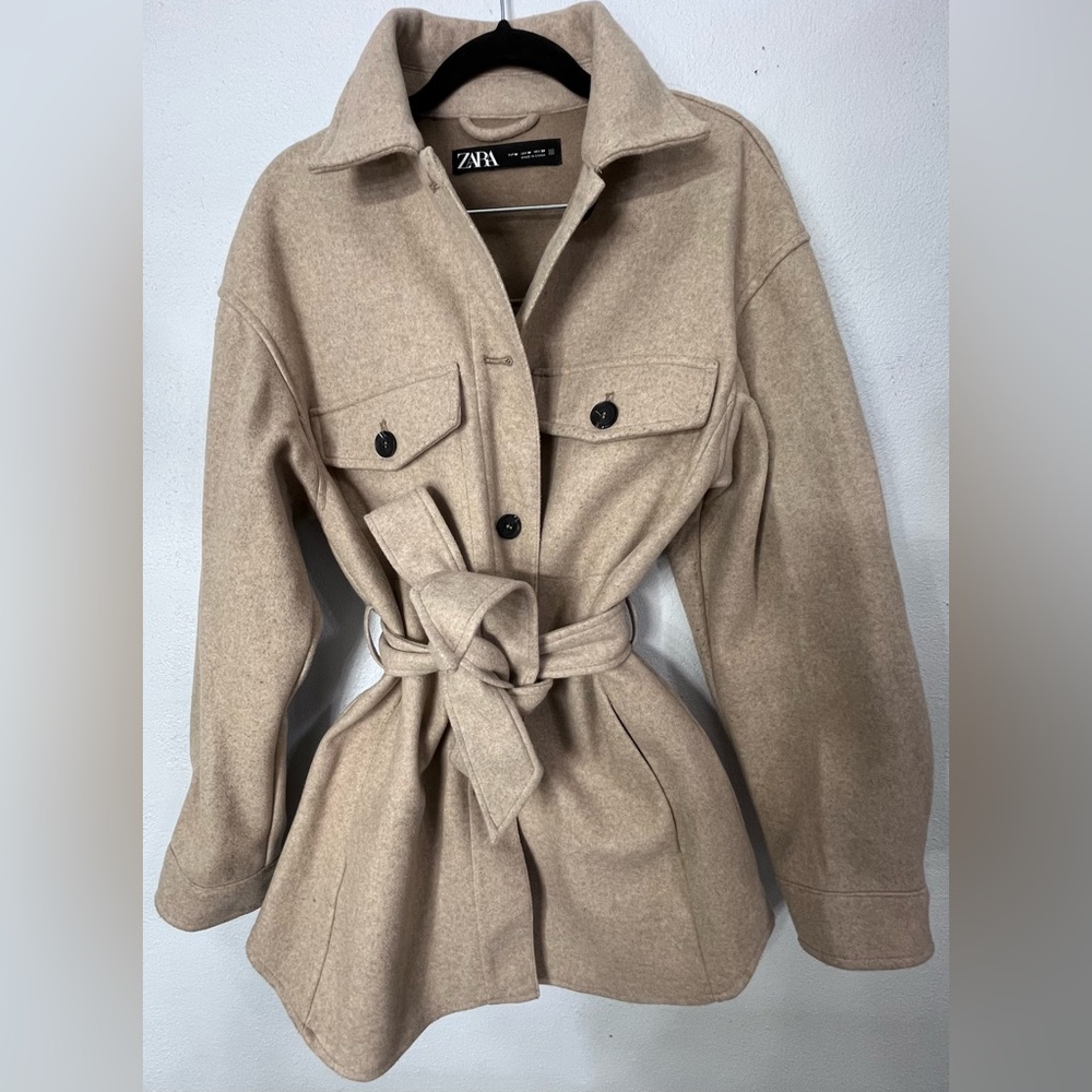 Zara belted shirt jacket